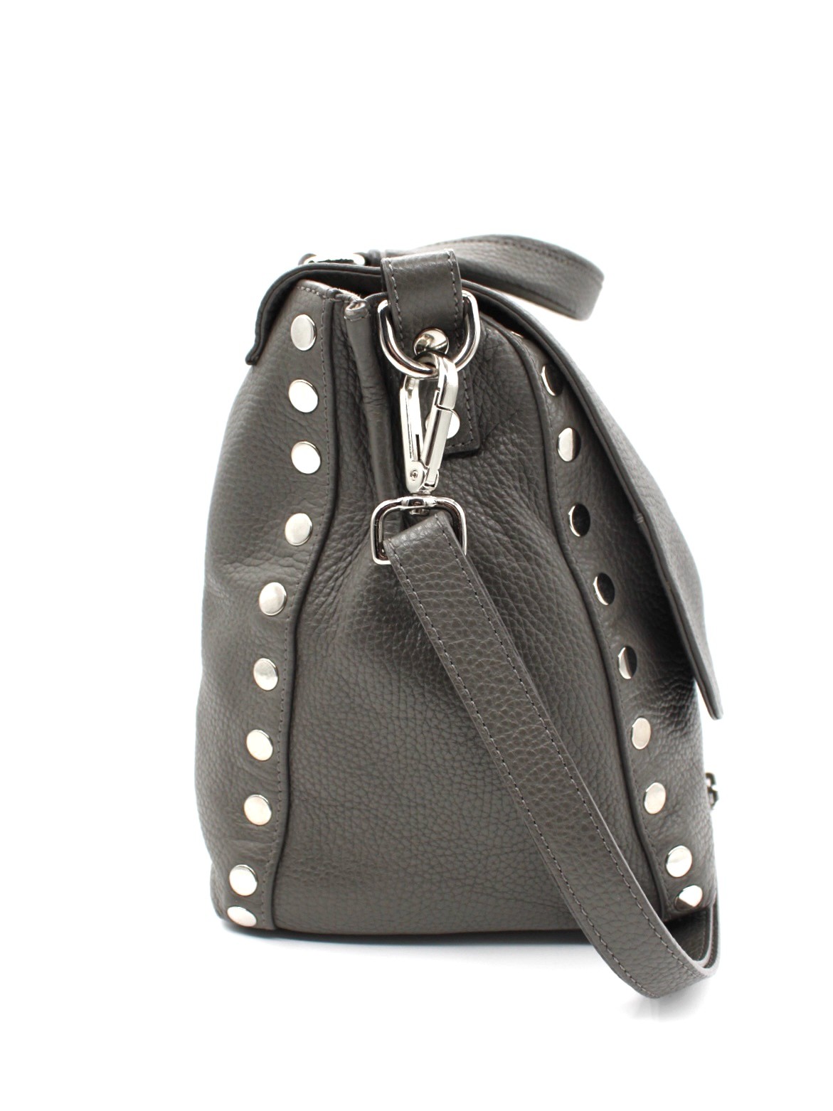 Borsa Zanellato Postina M in Pelle Grigia thumb