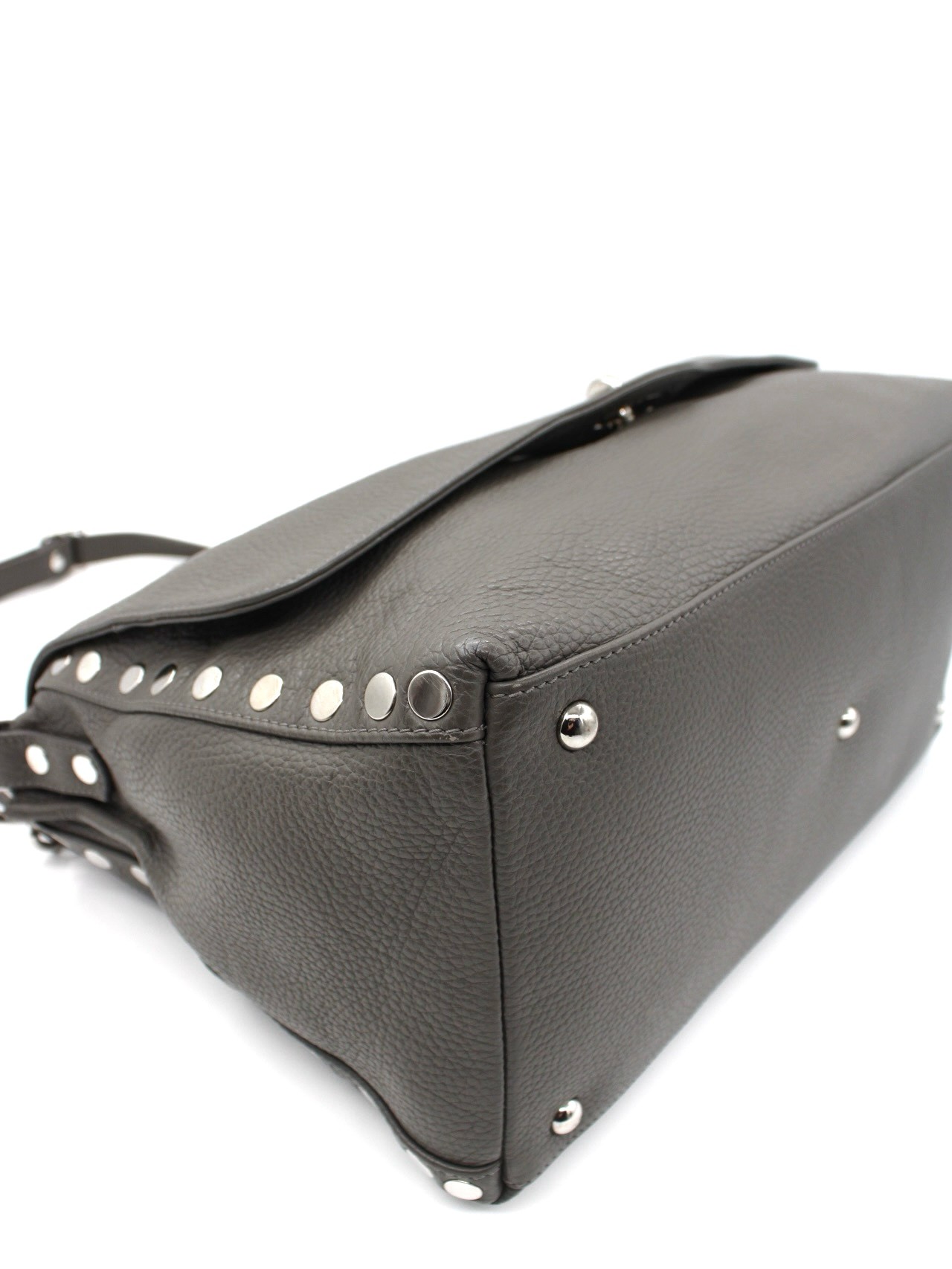 Borsa Zanellato Postina M in Pelle Grigia thumb