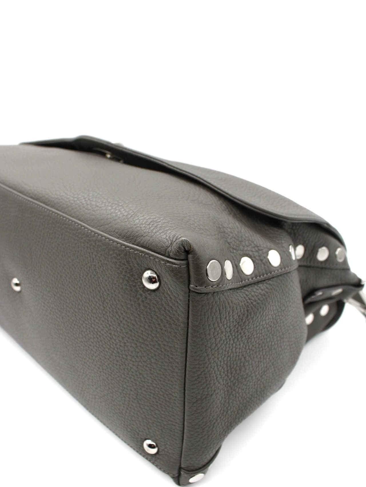 Borsa Zanellato Postina M in Pelle Grigia thumb