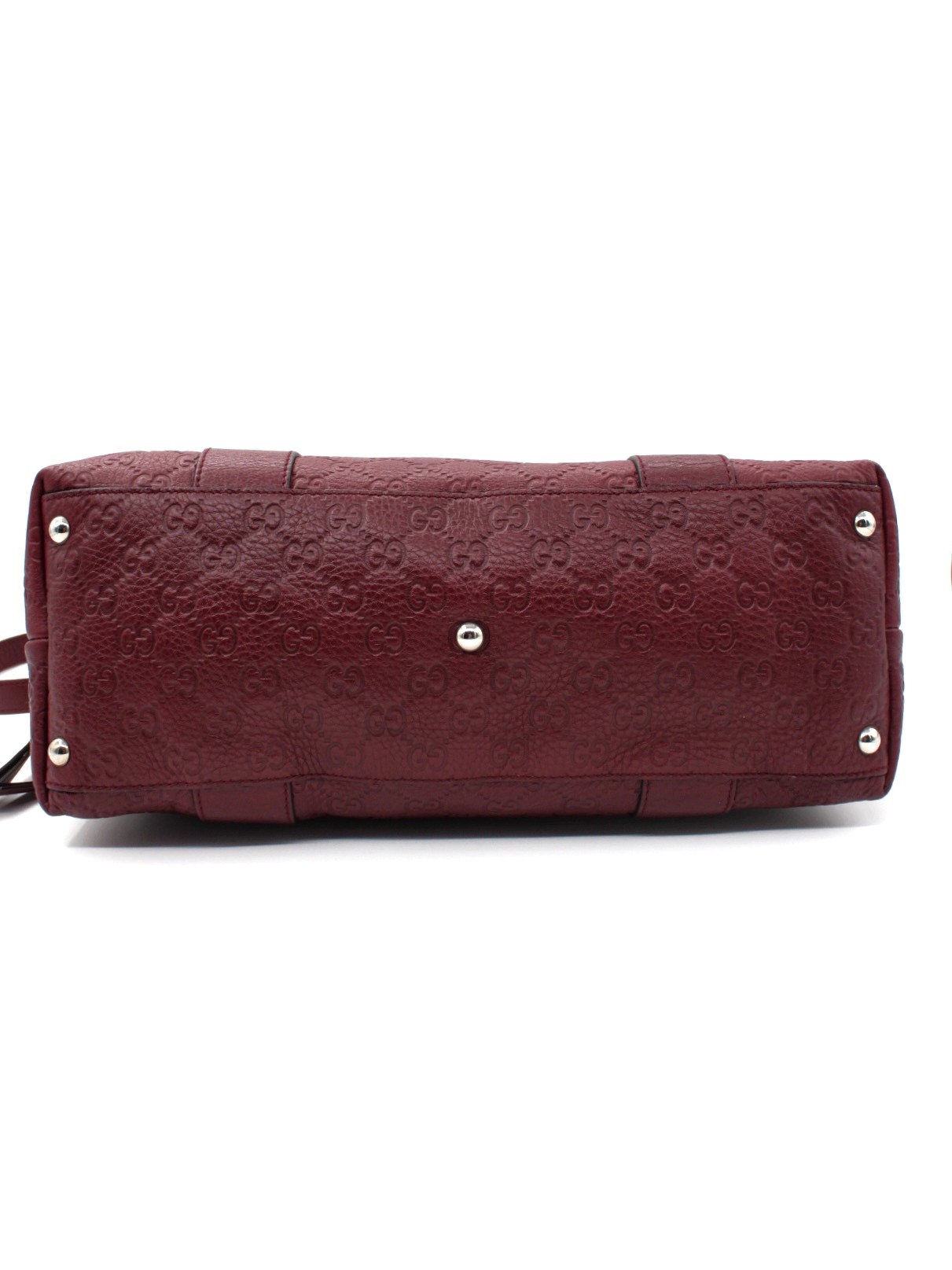 Borsa Gucci con Dettaglio Bamboo in Pelle Guccissima Vinaccia thumb
