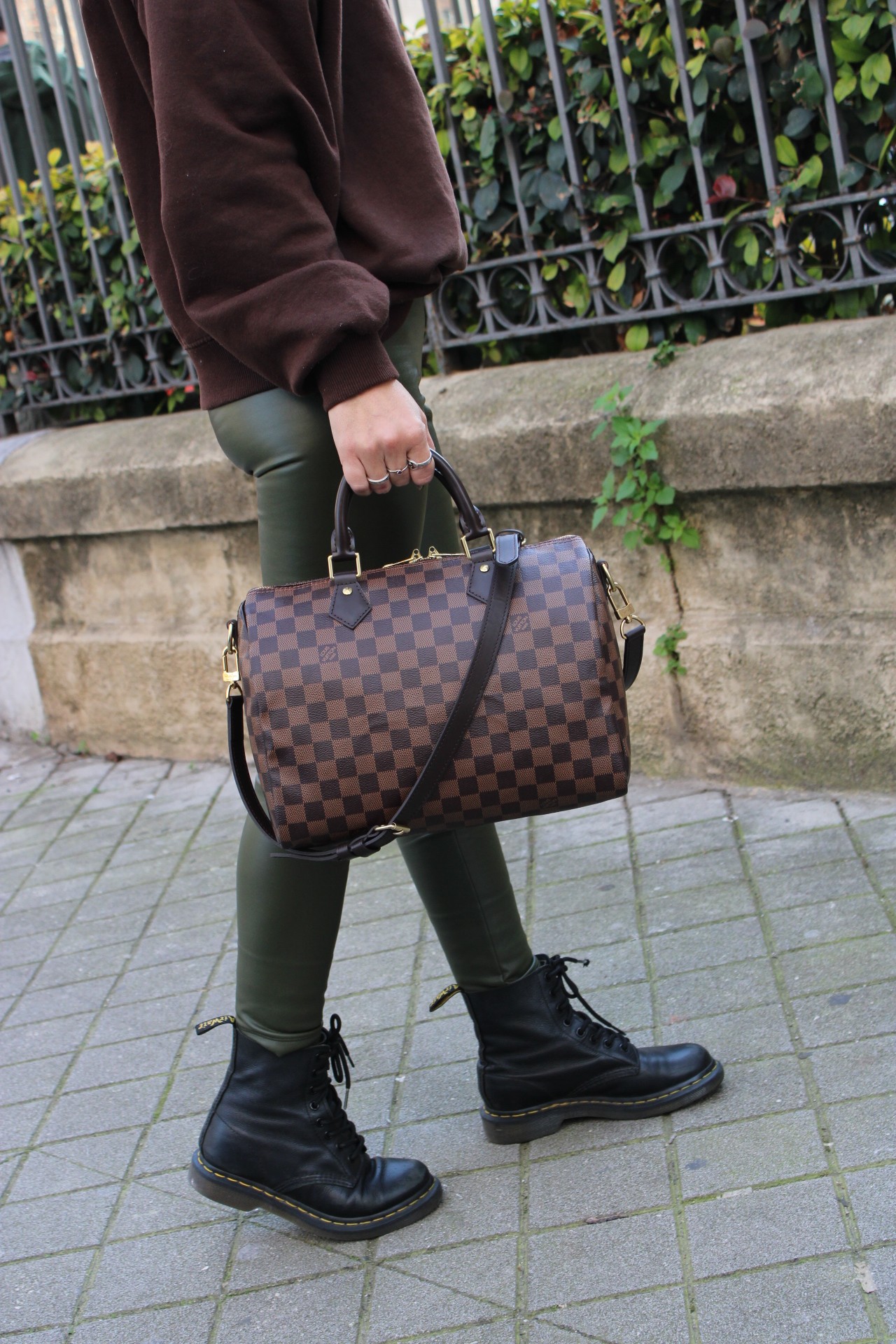 Borsa Louis Vuitton Speedy 30 Bandoulière in Damier Ebene thumb
