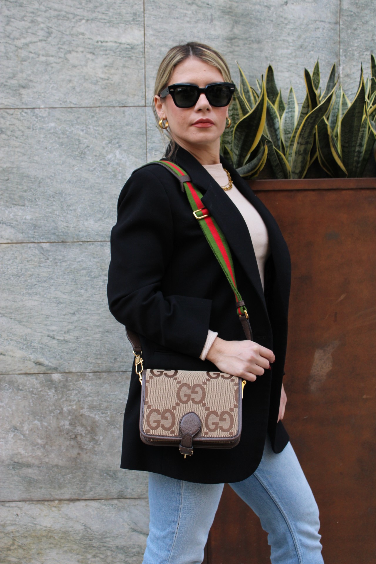 Tracolla Gucci Jumbo GG Canvas thumb