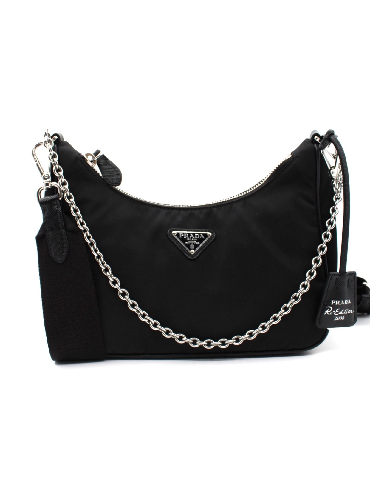 Borsa Prada Re-Edition 2005 in Tela Vela Nera thumb