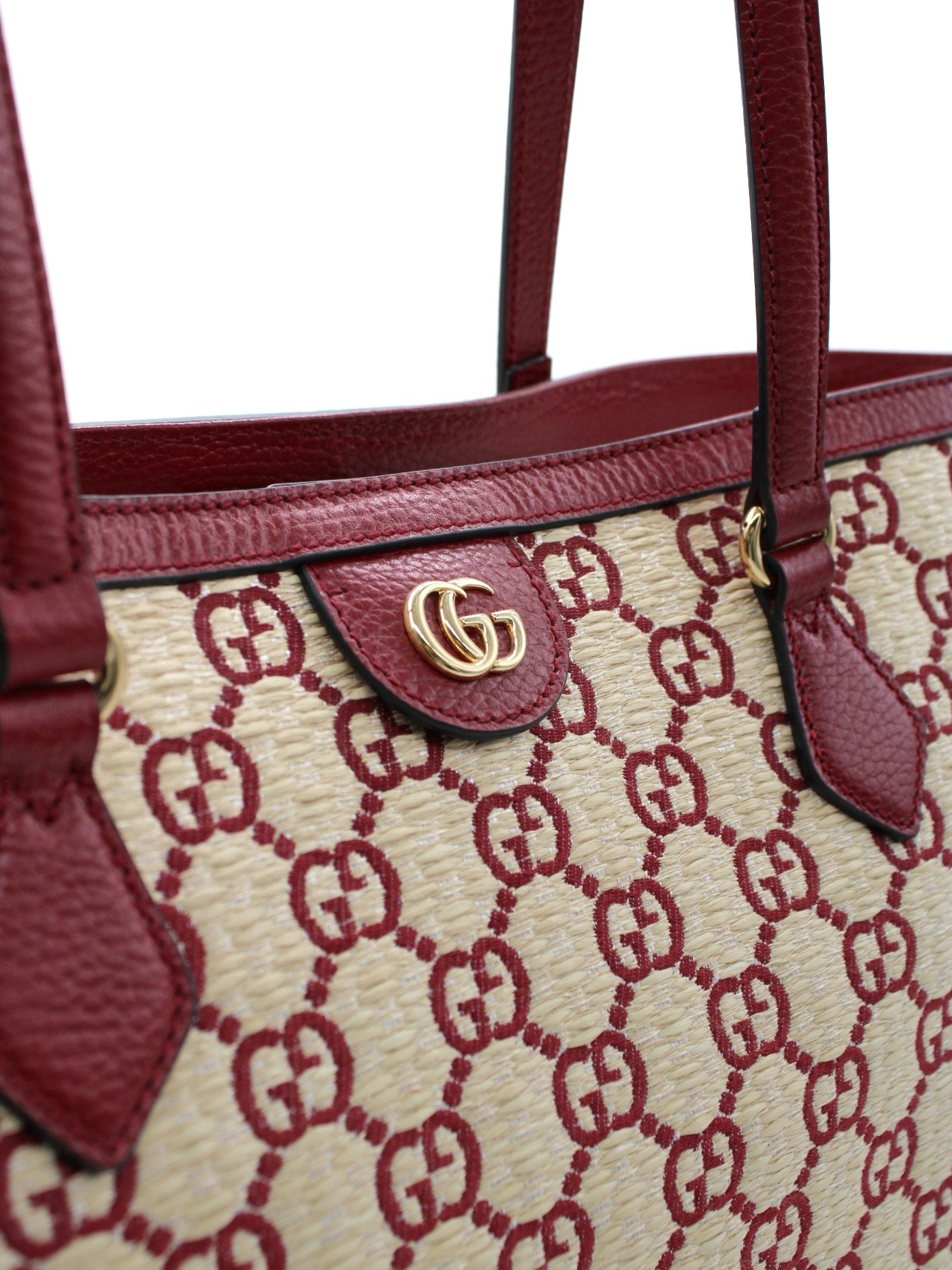 Gucci shopping in tessutto GG effetto paglia thumb
