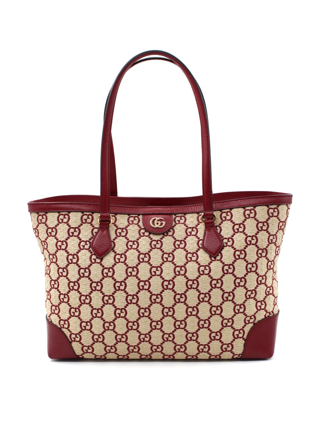 Gucci shopping in tessutto GG effetto paglia thumb