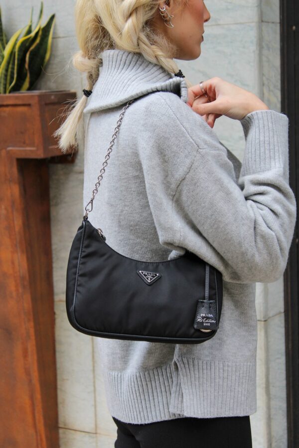 Borsa Prada Re-Edition 2005 in Tela Vela Nera