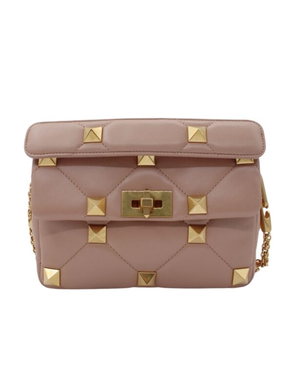 Borsa Valentino Roman Stud in Pelle Rosa Cipria