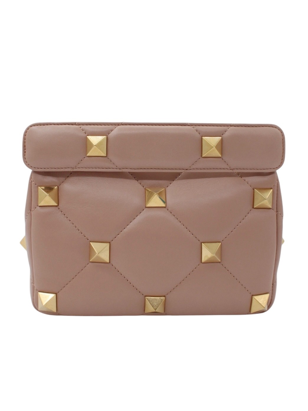 Borsa Valentino Roman Stud in Pelle Rosa Cipria thumb