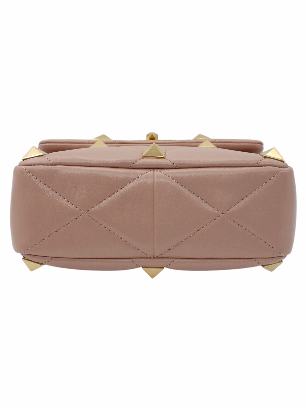 Borsa Valentino Roman Stud in Pelle Rosa Cipria thumb