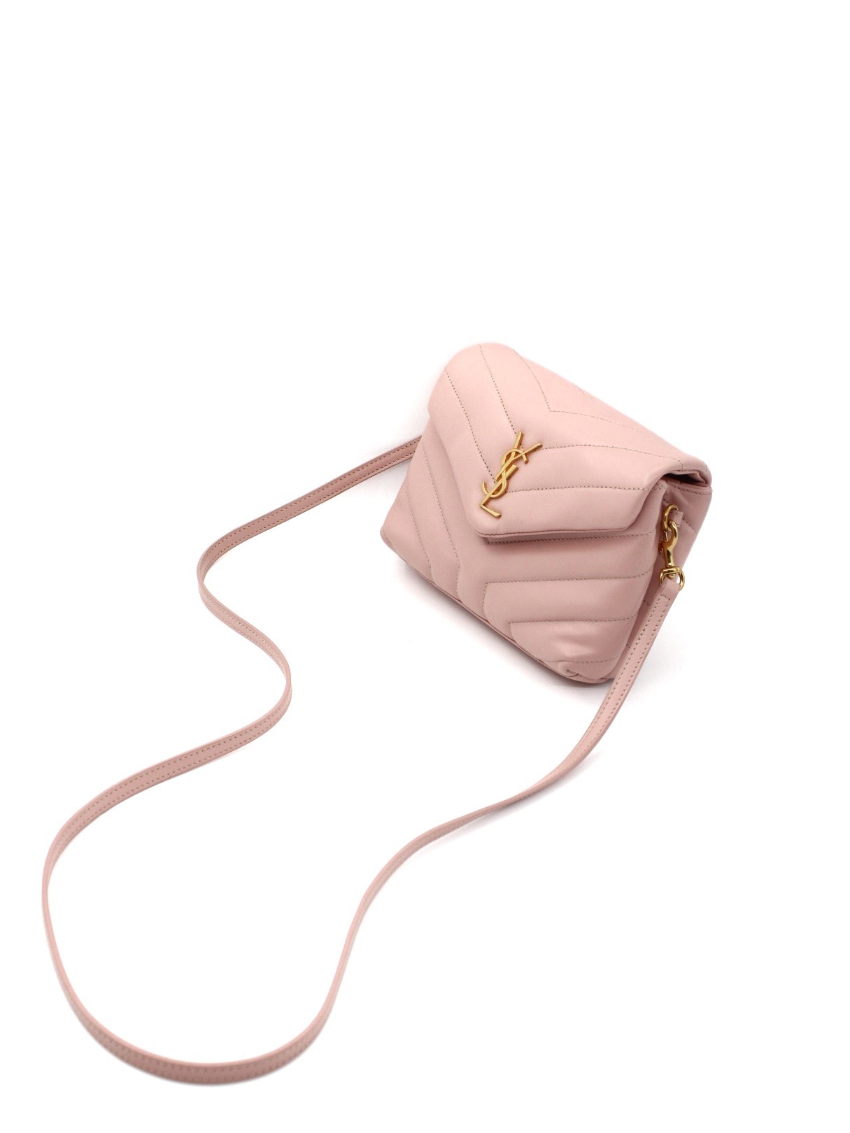 Borsa Saint Laurent LouLou Toy in pelle rosa thumb