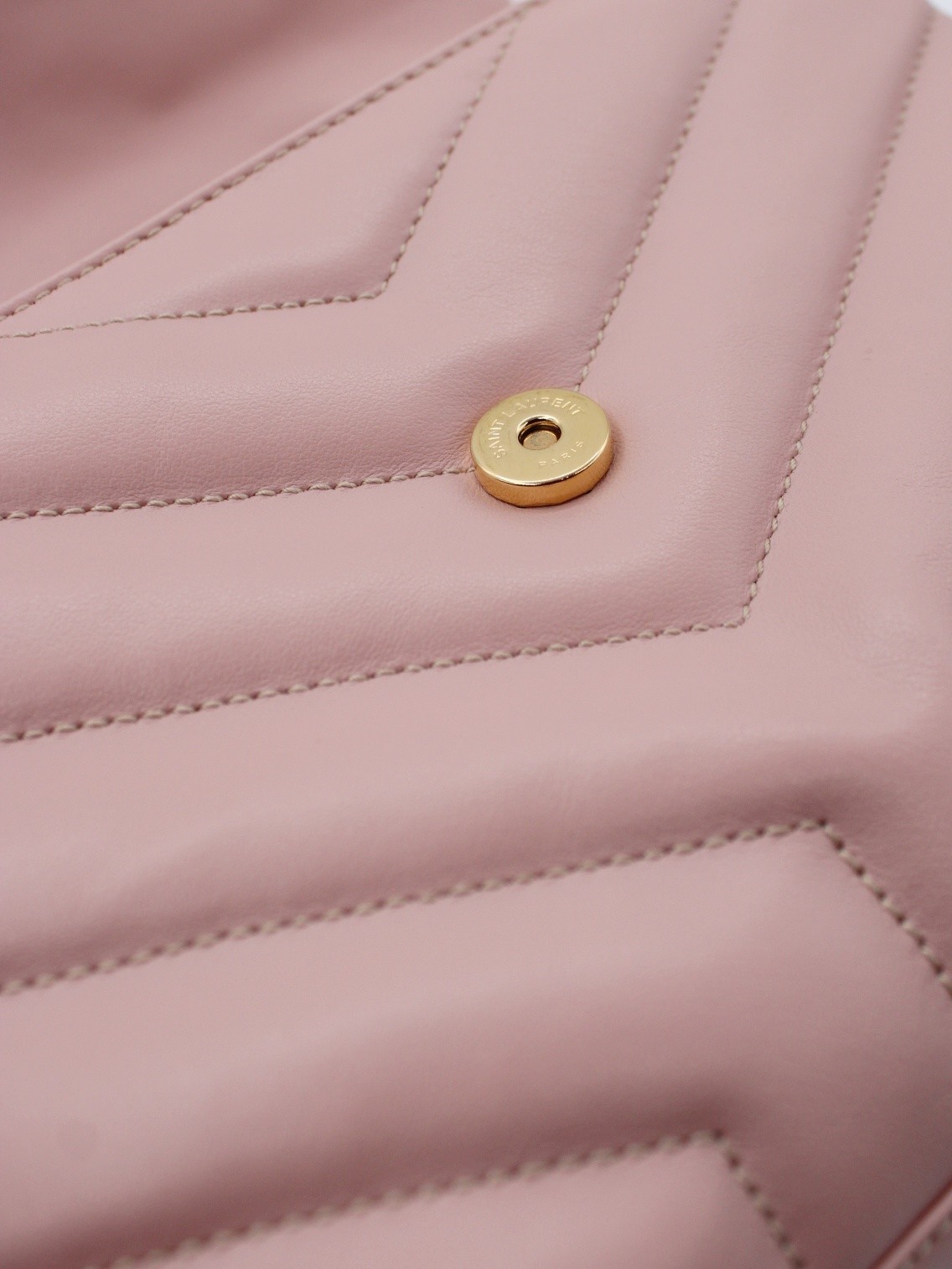 Borsa Saint Laurent LouLou Toy in pelle rosa thumb