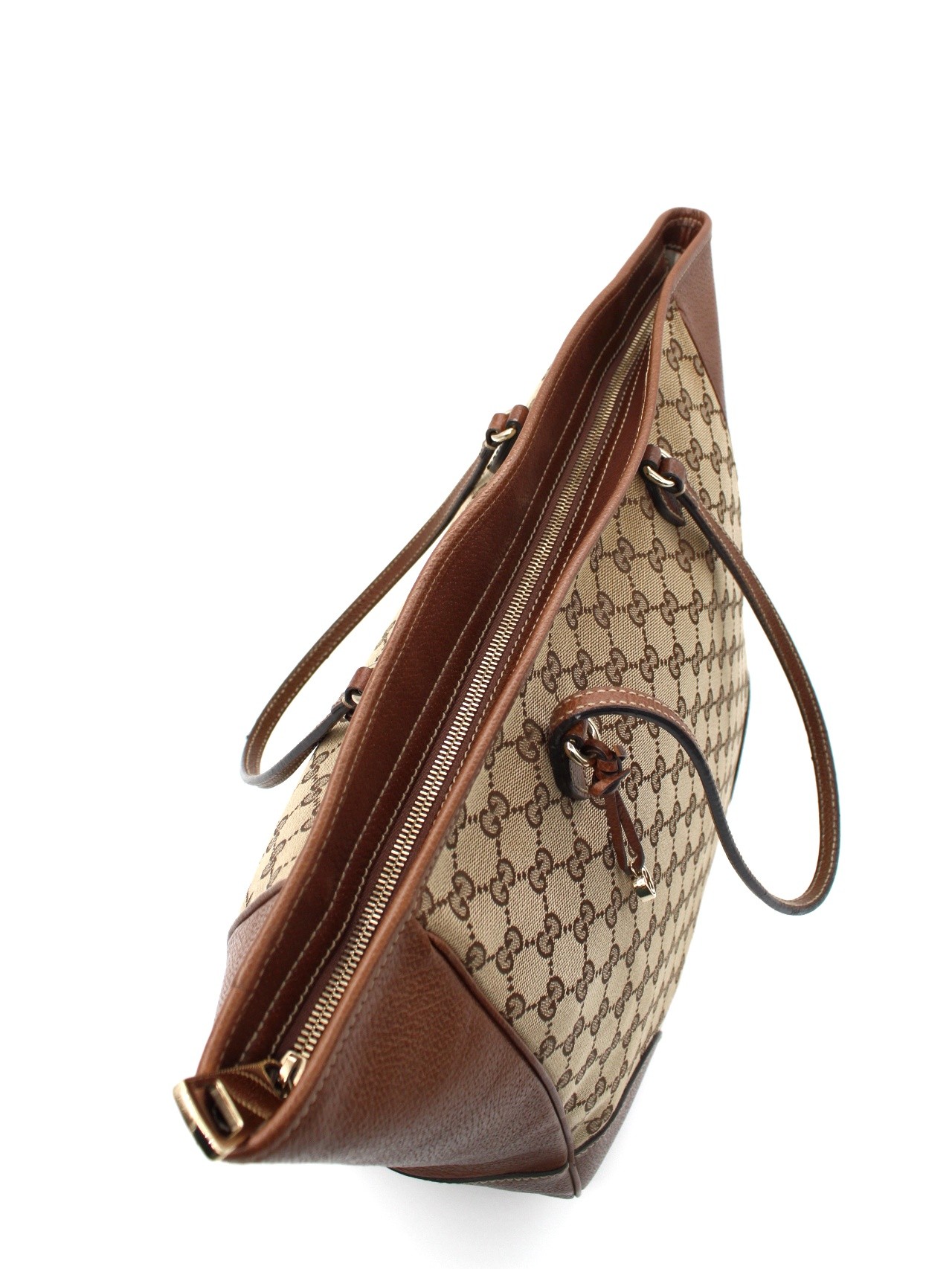 Shopper Gucci in tessuto GG e pelle thumb