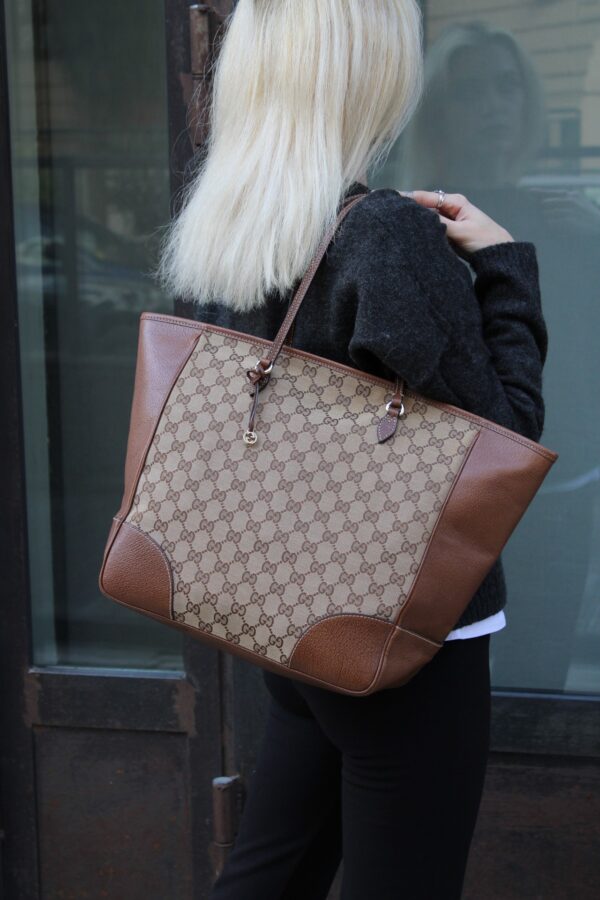 Shopper Gucci in tessuto GG e pelle