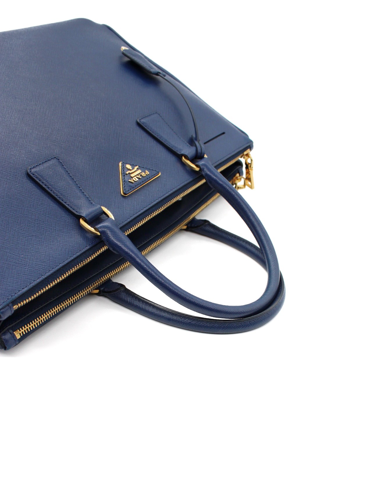 Borsa Prada Galleria in Pelle Saffiano Blu thumb
