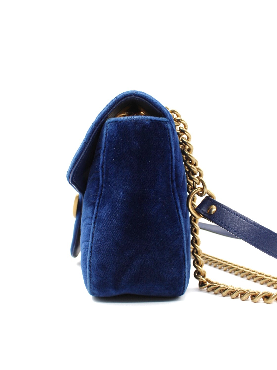 Borsa Gucci Marmont 26 Velvet Blu thumb