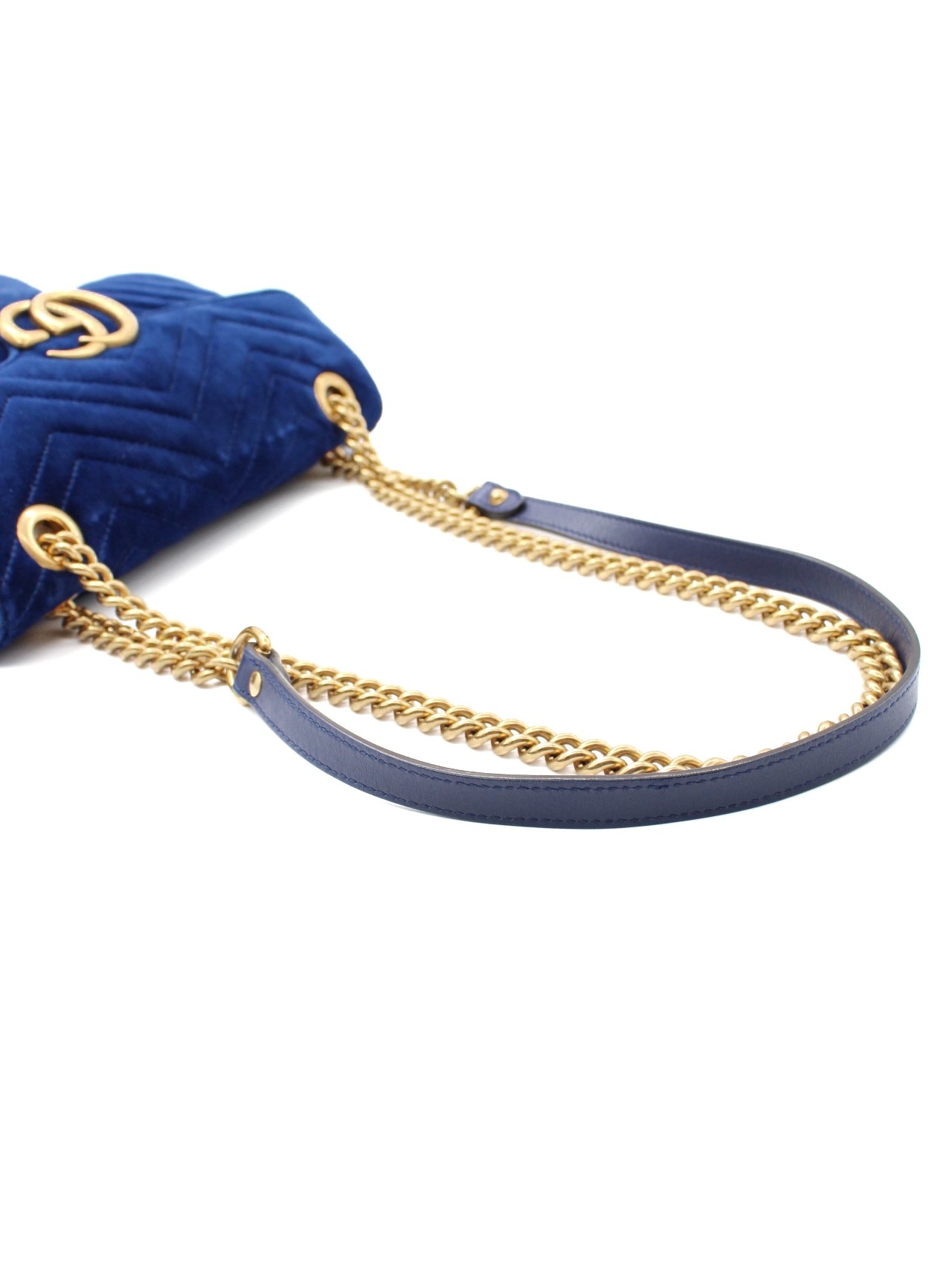 Borsa Gucci Marmont 26 Velvet Blu thumb