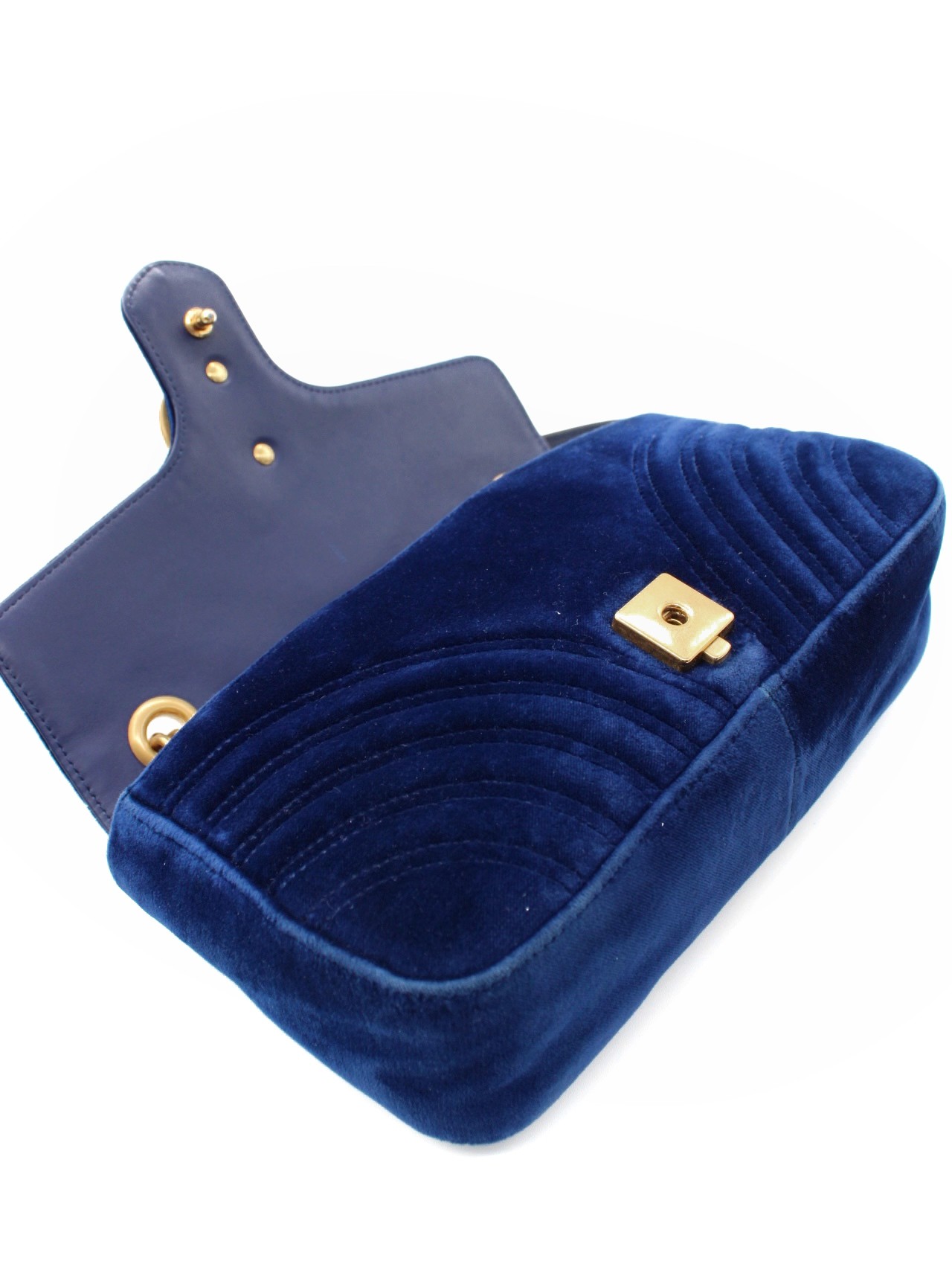 Borsa Gucci Marmont 26 Velvet Blu thumb