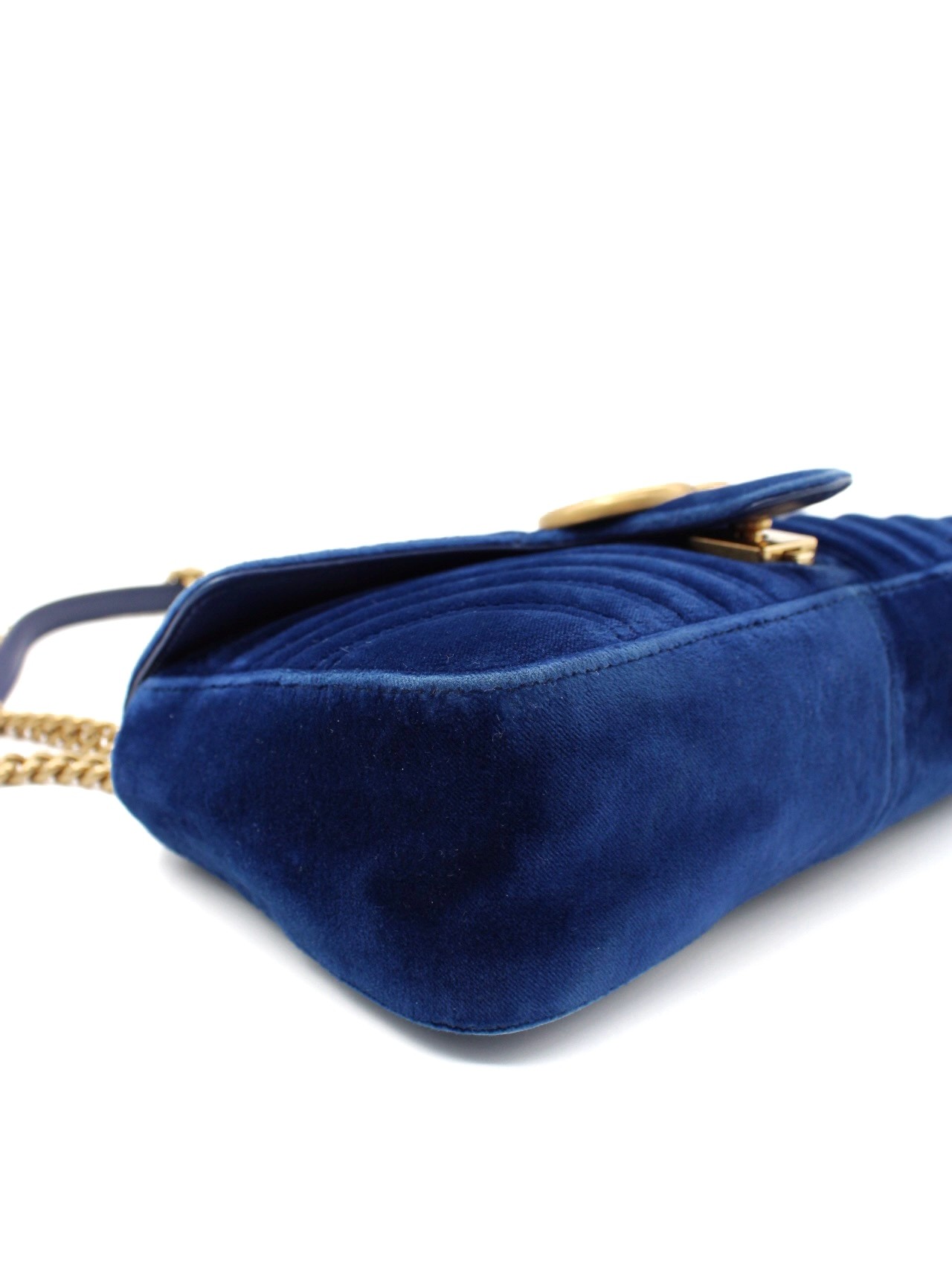 Borsa Gucci Marmont 26 Velvet Blu thumb