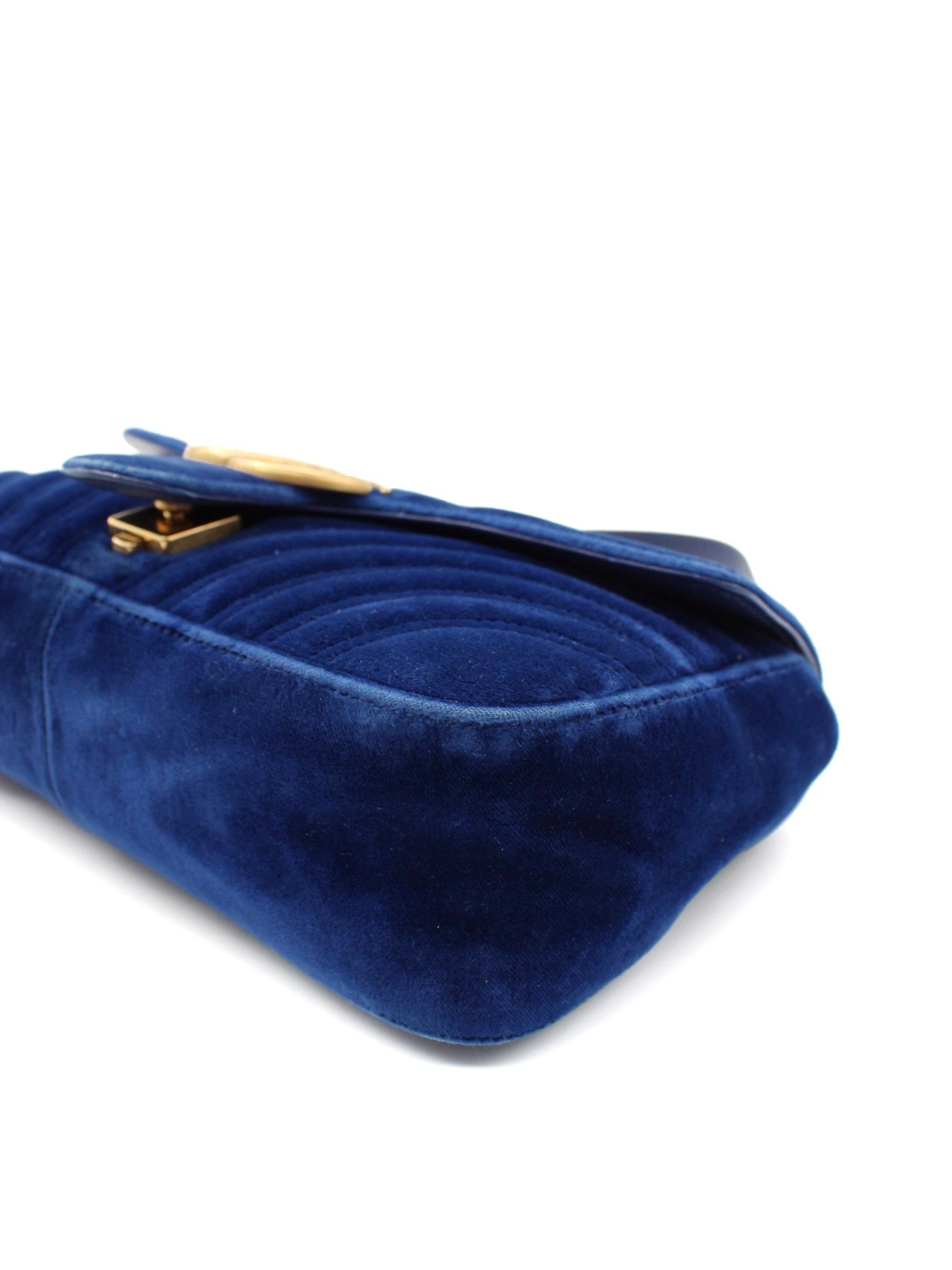 Borsa Gucci Marmont 26 Velvet Blu thumb