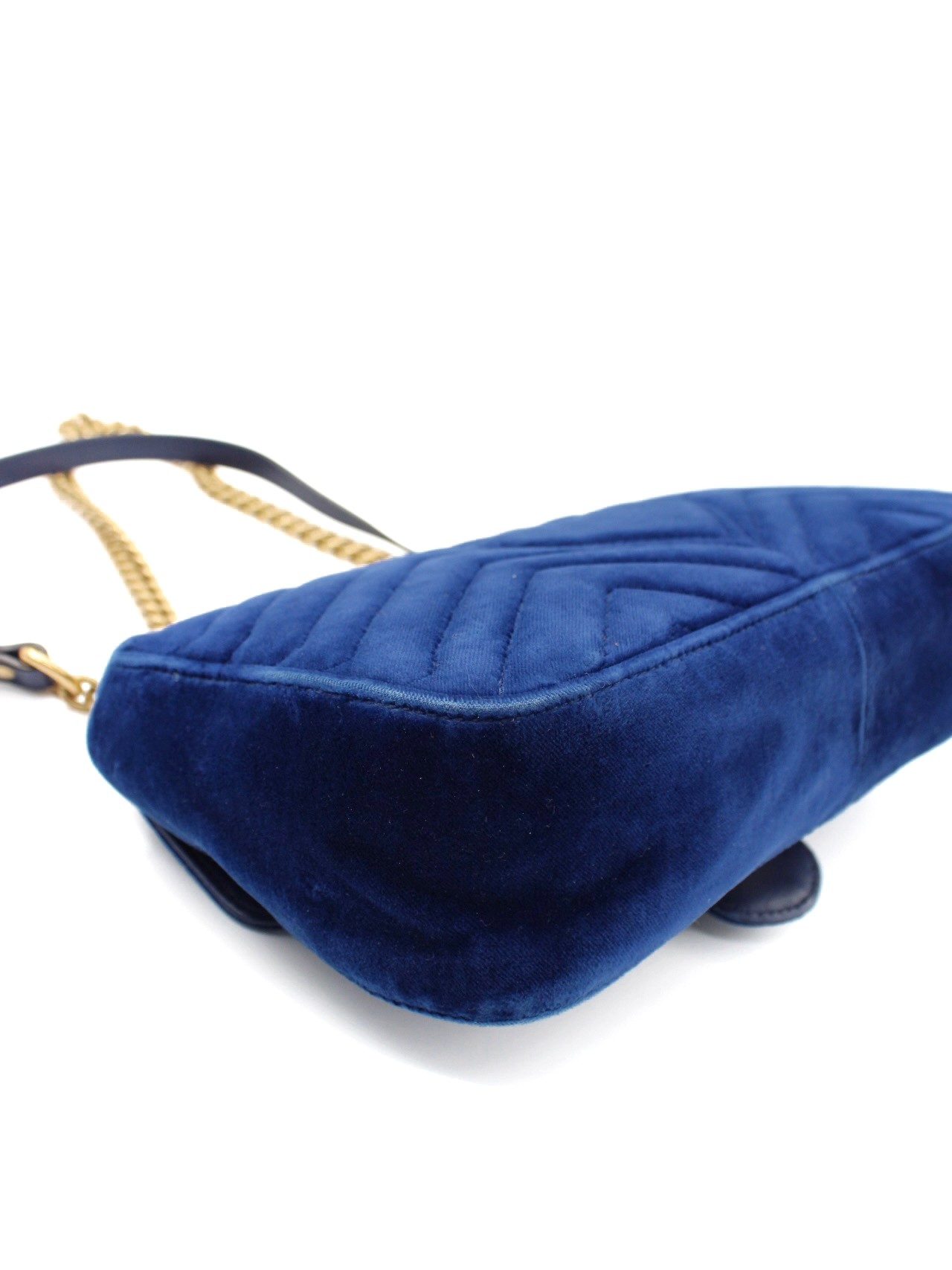 Borsa Gucci Marmont 26 Velvet Blu thumb