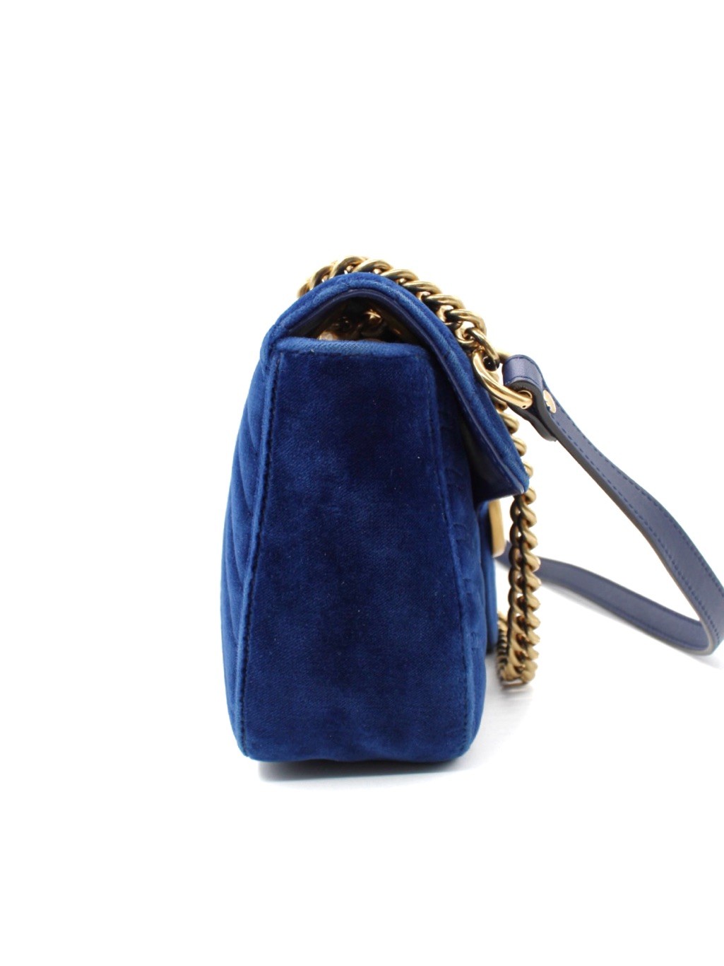 Borsa Gucci Marmont 26 Velvet Blu thumb
