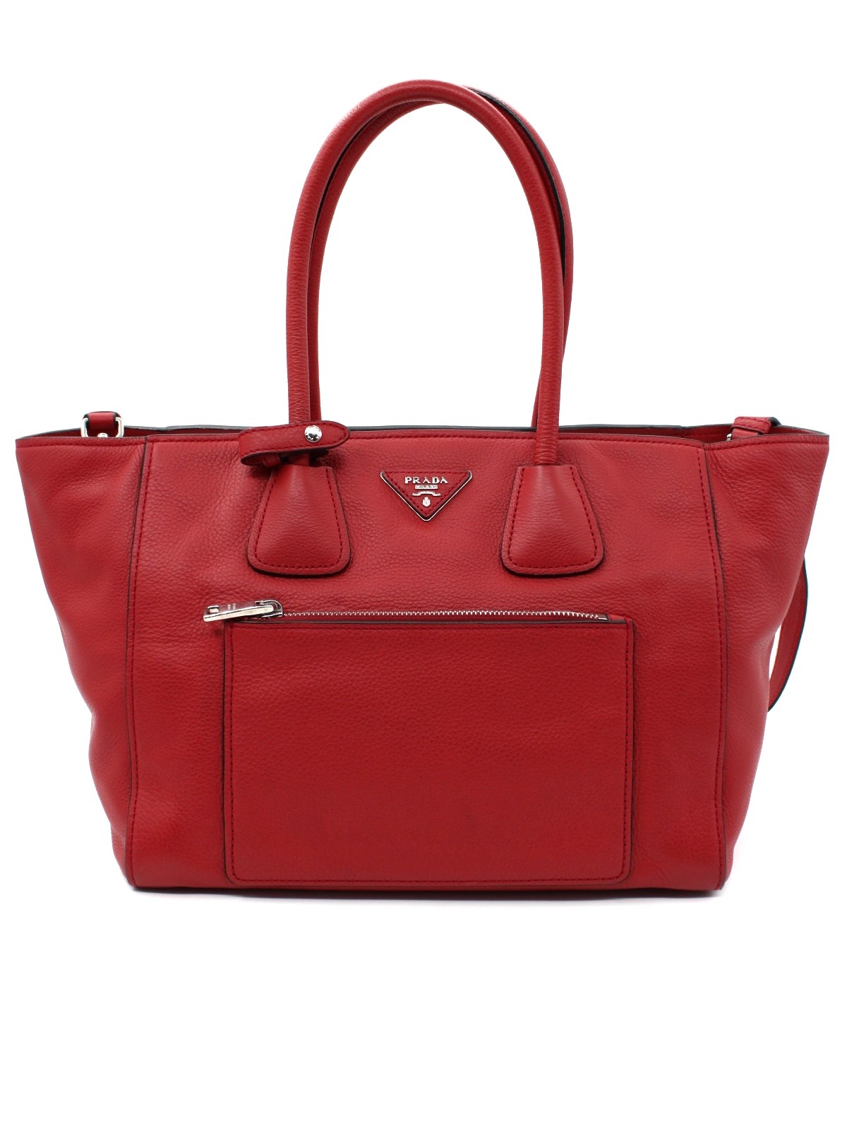 Shopper Prada in Pelle Martellata Rossa thumb