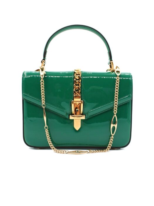 Borsa Gucci Sylvie 1969 in Vernice Verde
