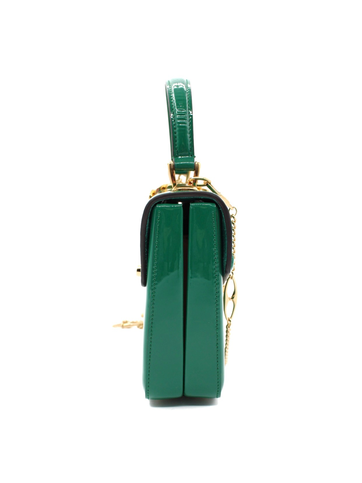 Borsa Gucci Sylvie 1969 in Vernice Verde thumb
