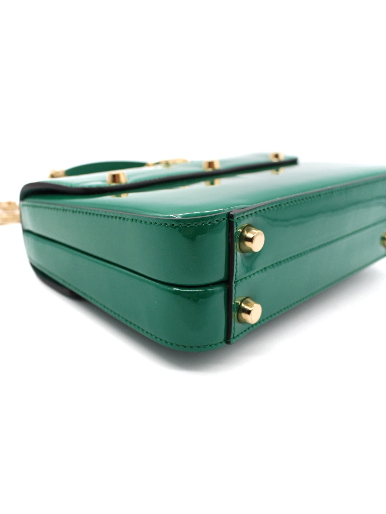 Borsa Gucci Sylvie 1969 in Vernice Verde thumb