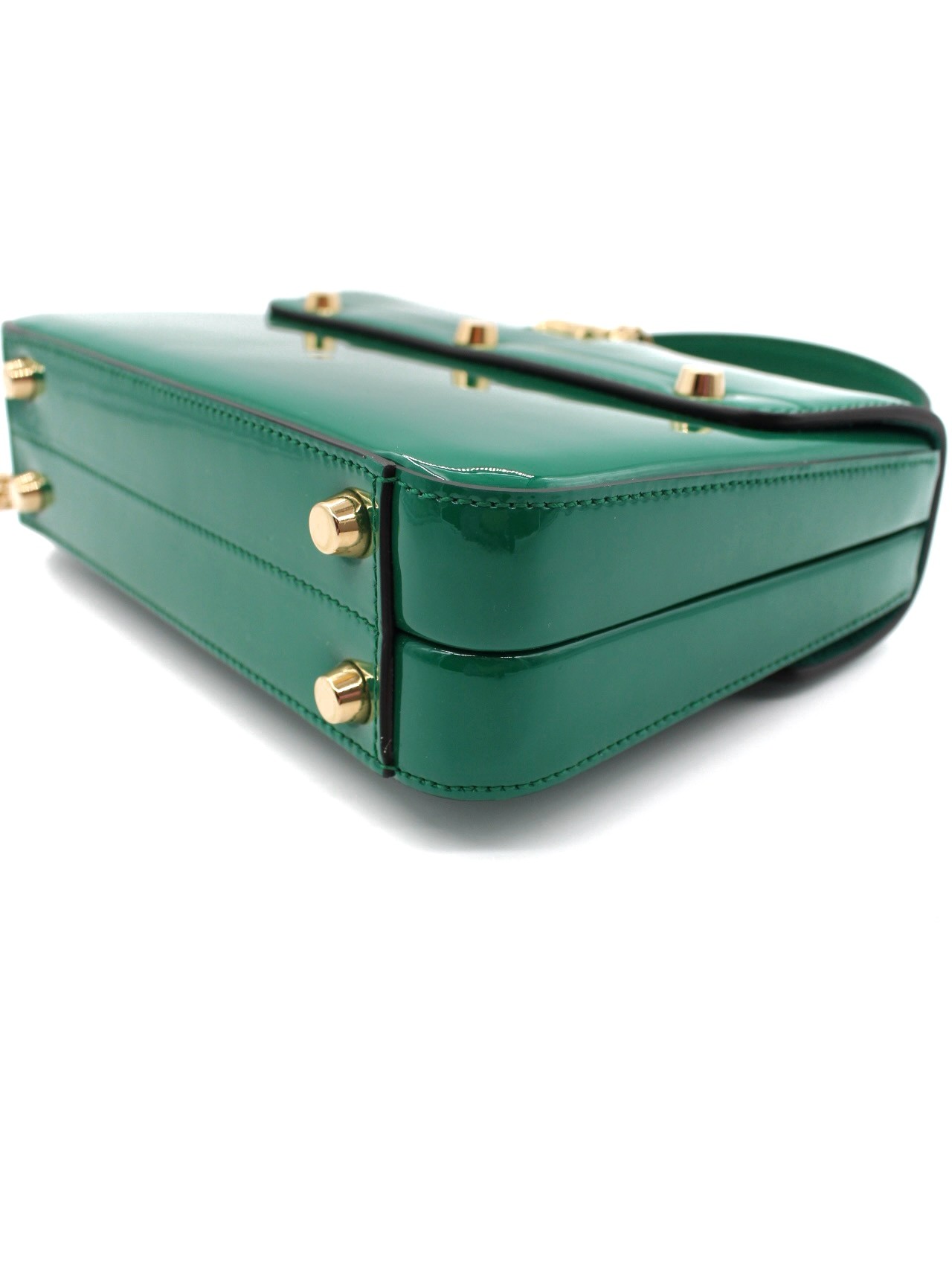 Borsa Gucci Sylvie 1969 in Vernice Verde thumb