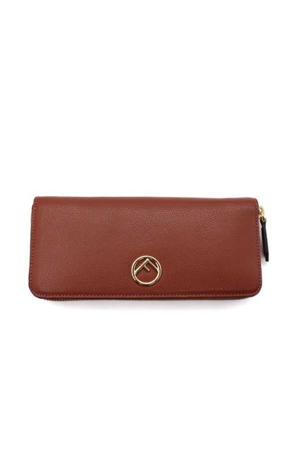 Portafoglio Fendi F in pelle marrone
