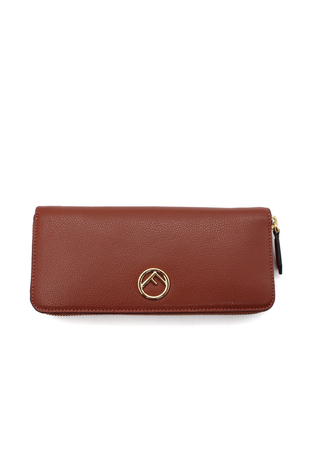 Portafoglio Fendi F in pelle marrone thumb