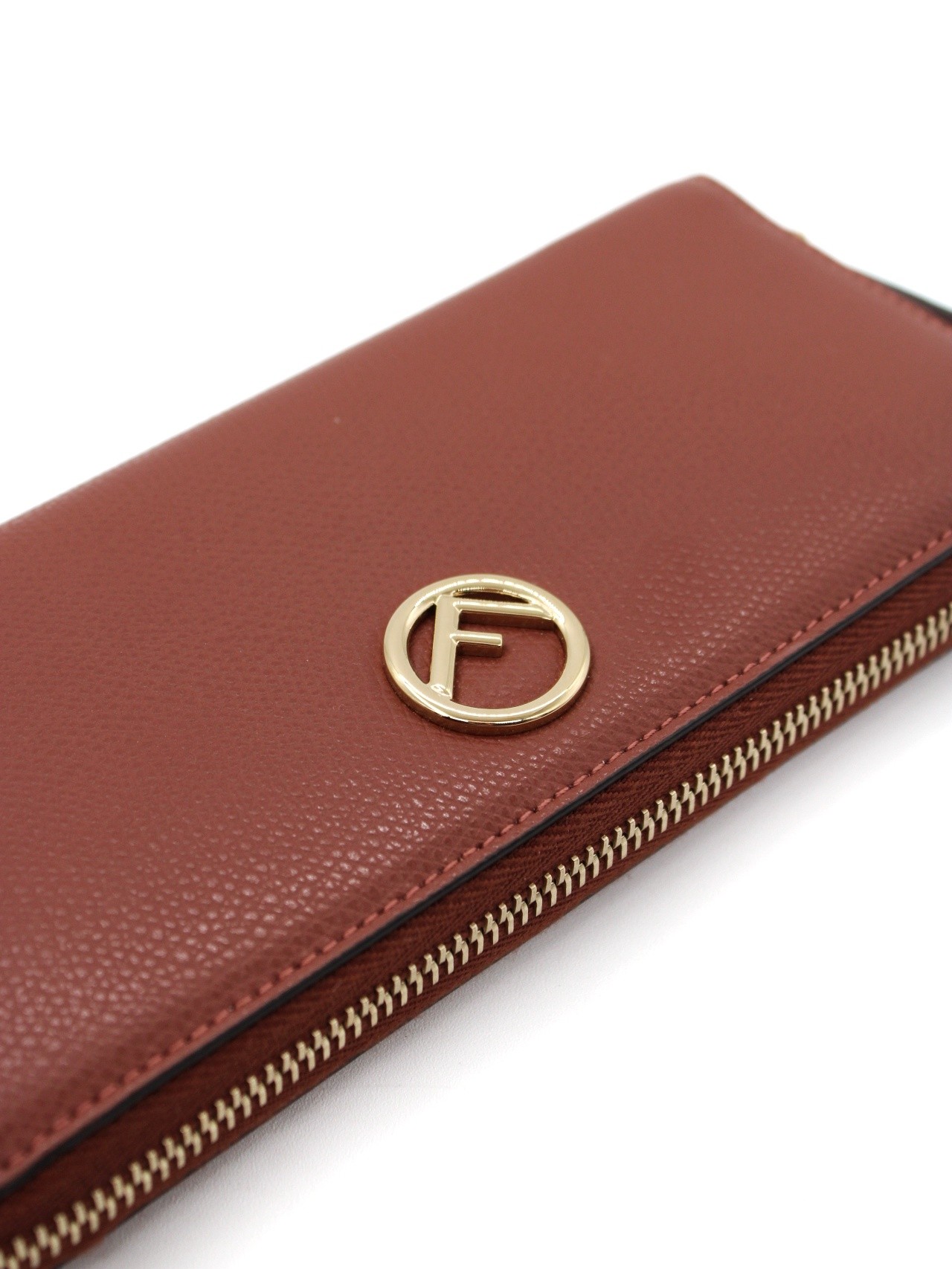 Portafoglio Fendi F in pelle marrone thumb
