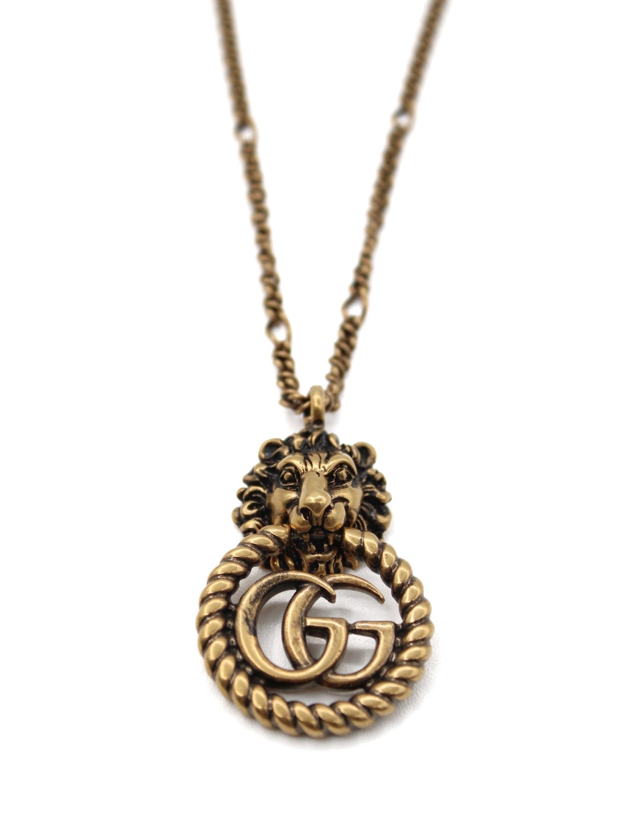 Collana Gucci con Testa di Leone e Double G thumb