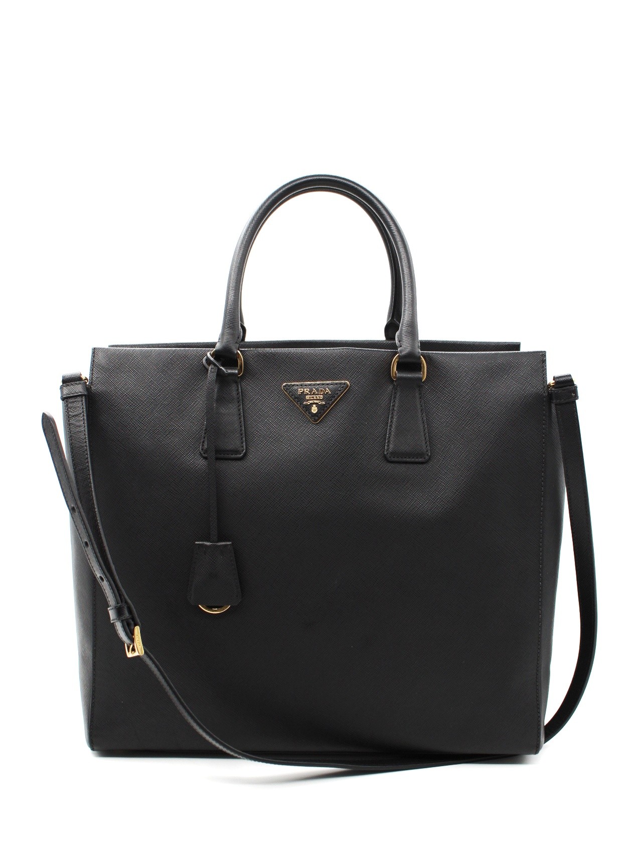 Borsa Prada in pelle Saffiano nera thumb