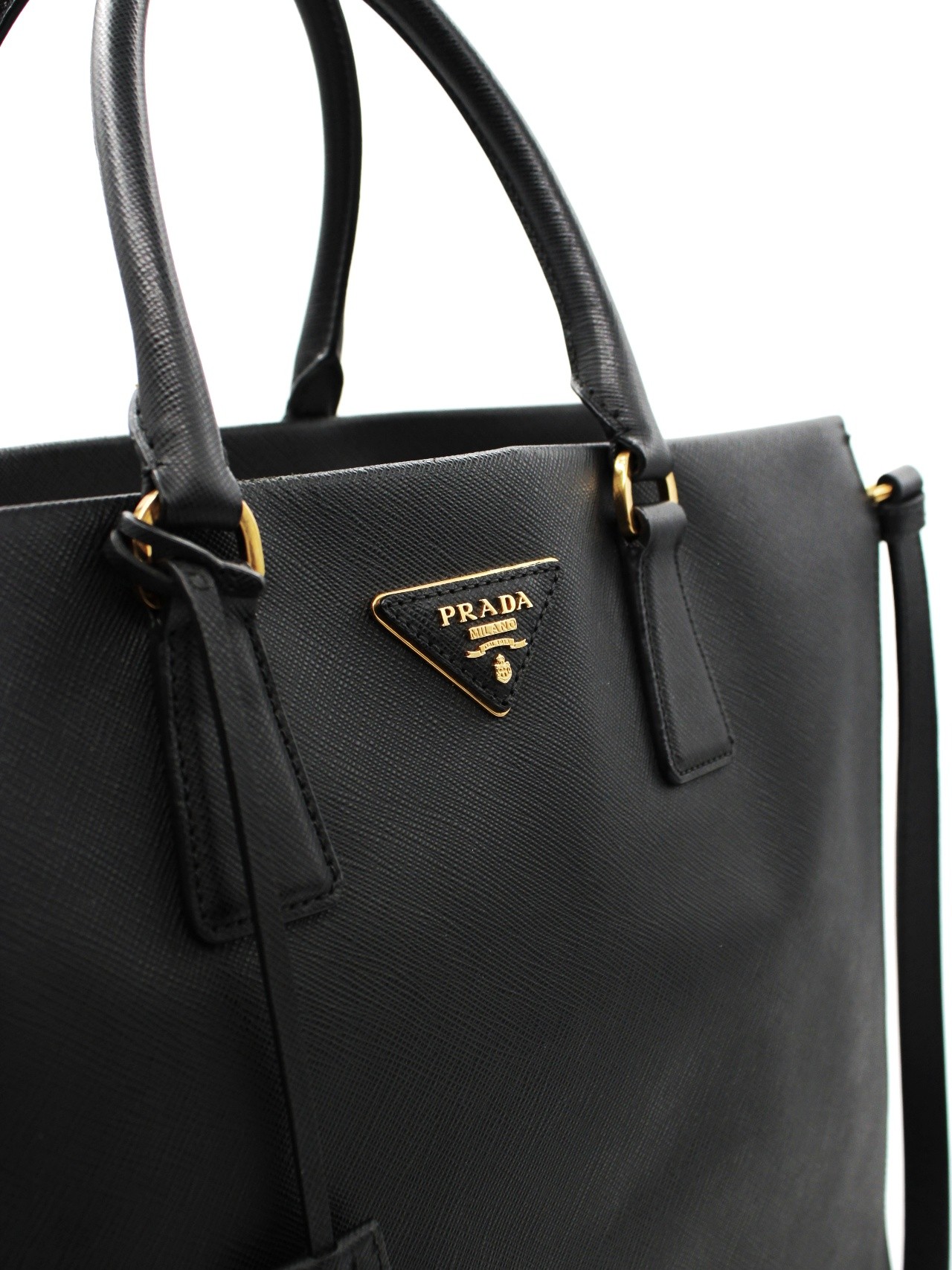 Borsa Prada in pelle Saffiano nera thumb