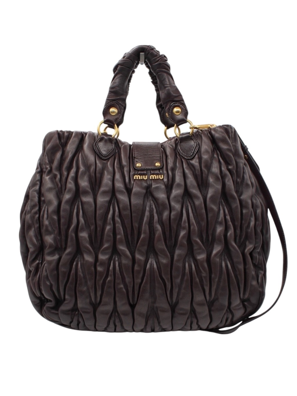 Borsa Miu Miu in Pelle Metalassé Melanzana thumb