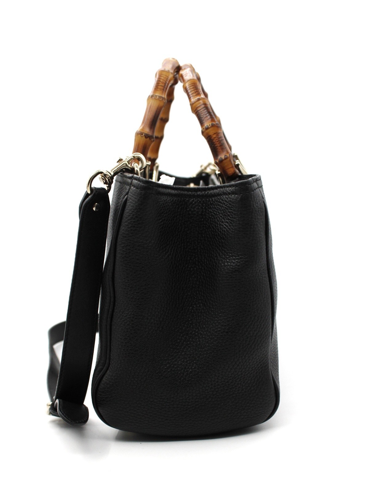 Bauletto Gucci Bamboo in pelle nera thumb