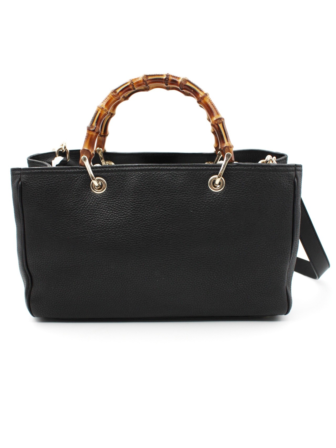 Bauletto Gucci Bamboo in pelle nera thumb