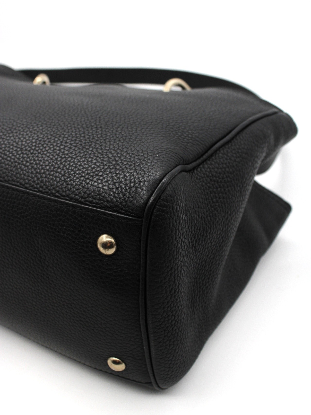 Bauletto Gucci Bamboo in pelle nera thumb