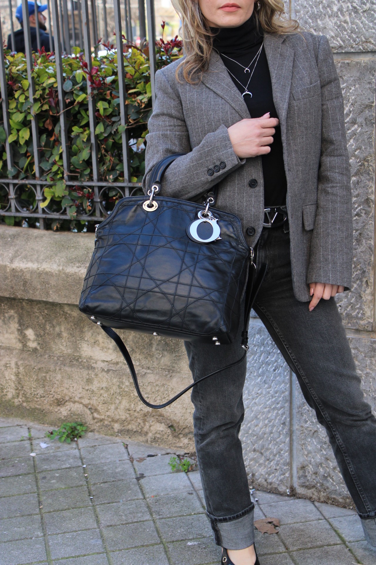 Borsa Dior Granville in nappa nera thumb