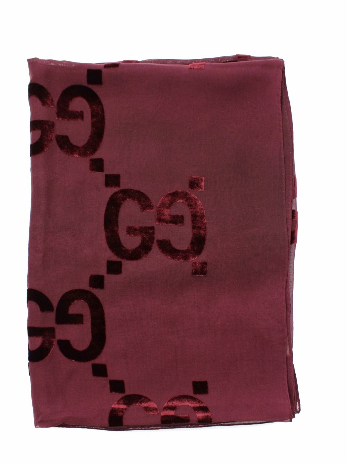 Stola Gucci in seta GG bordeaux thumb