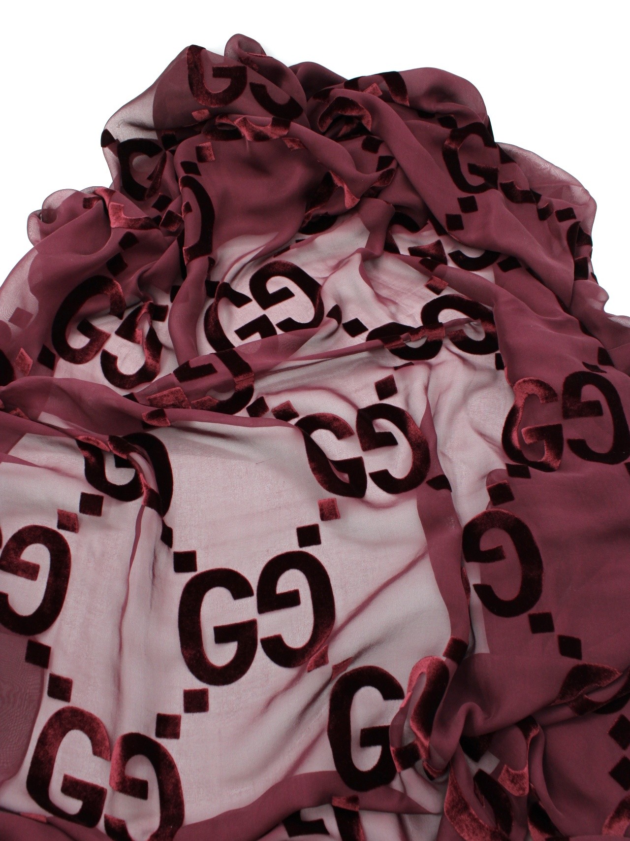 Stola Gucci in seta GG bordeaux thumb