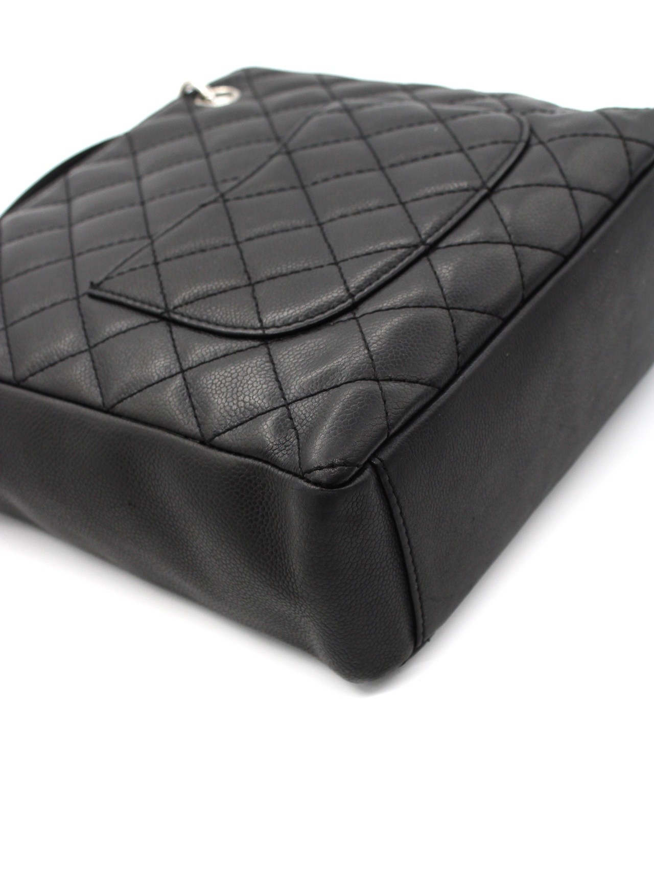 Borsa Chanel PST in pelle Caviar nera thumb