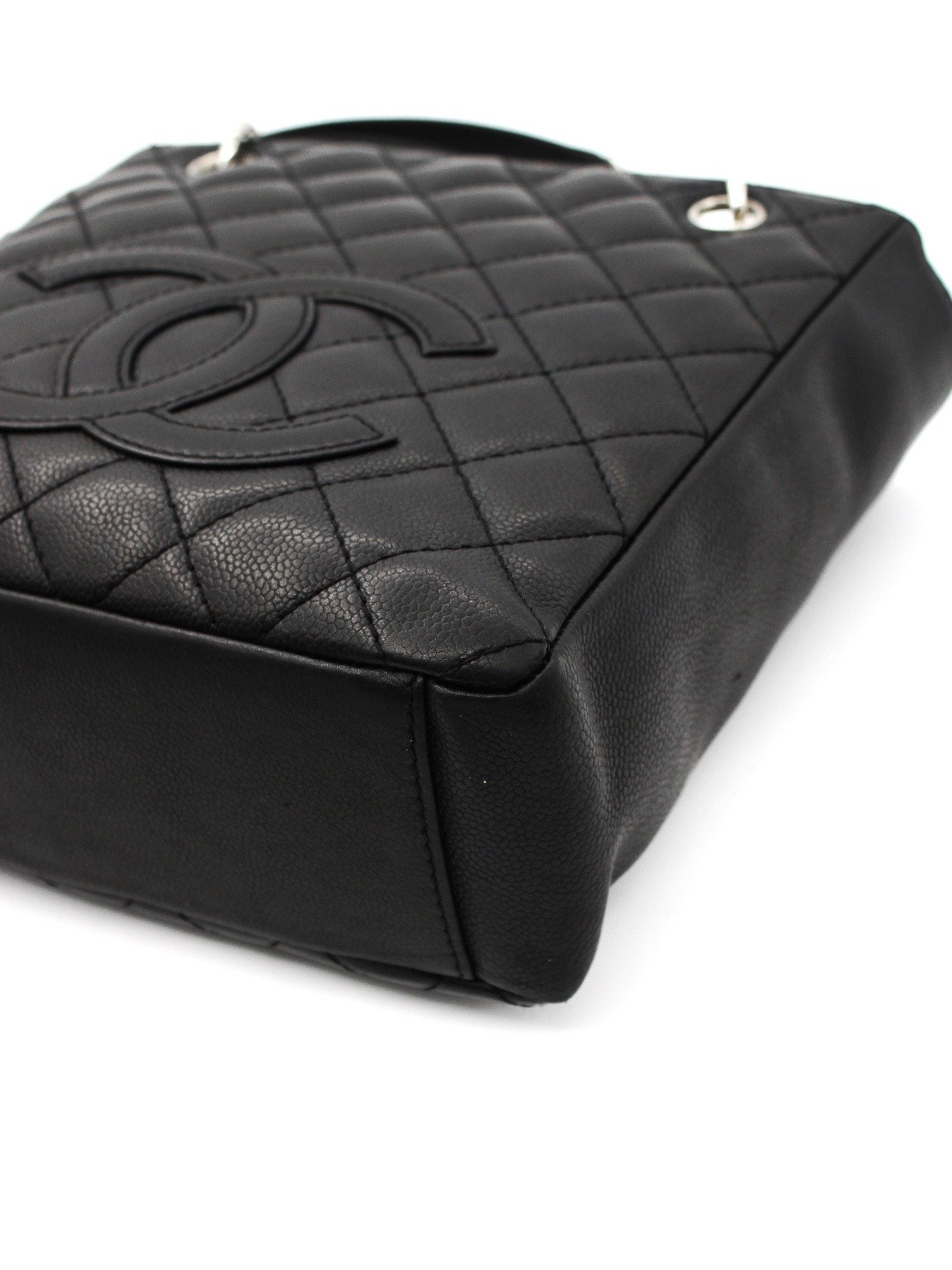 Borsa Chanel PST in pelle Caviar nera thumb