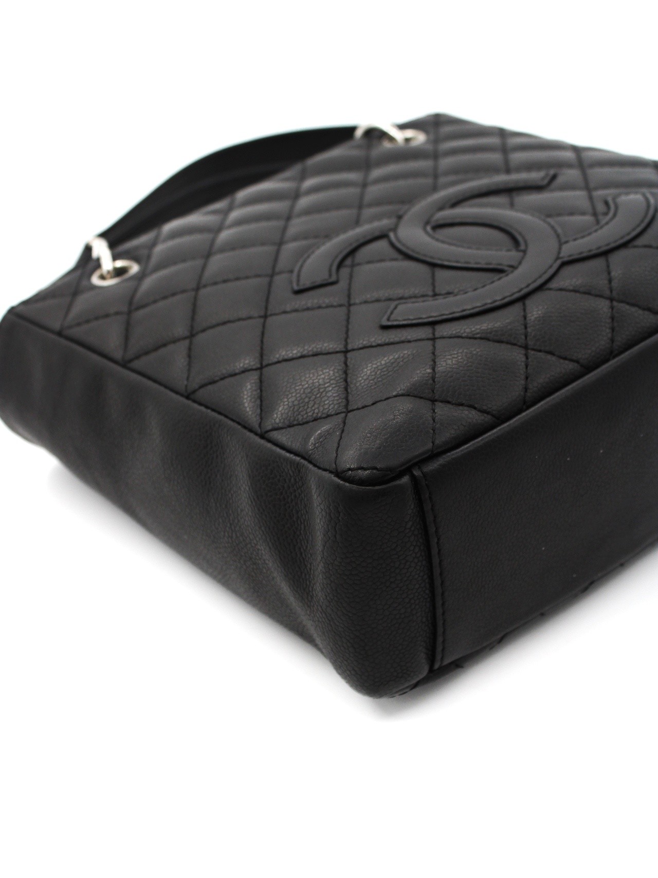 Borsa Chanel PST in pelle Caviar nera thumb