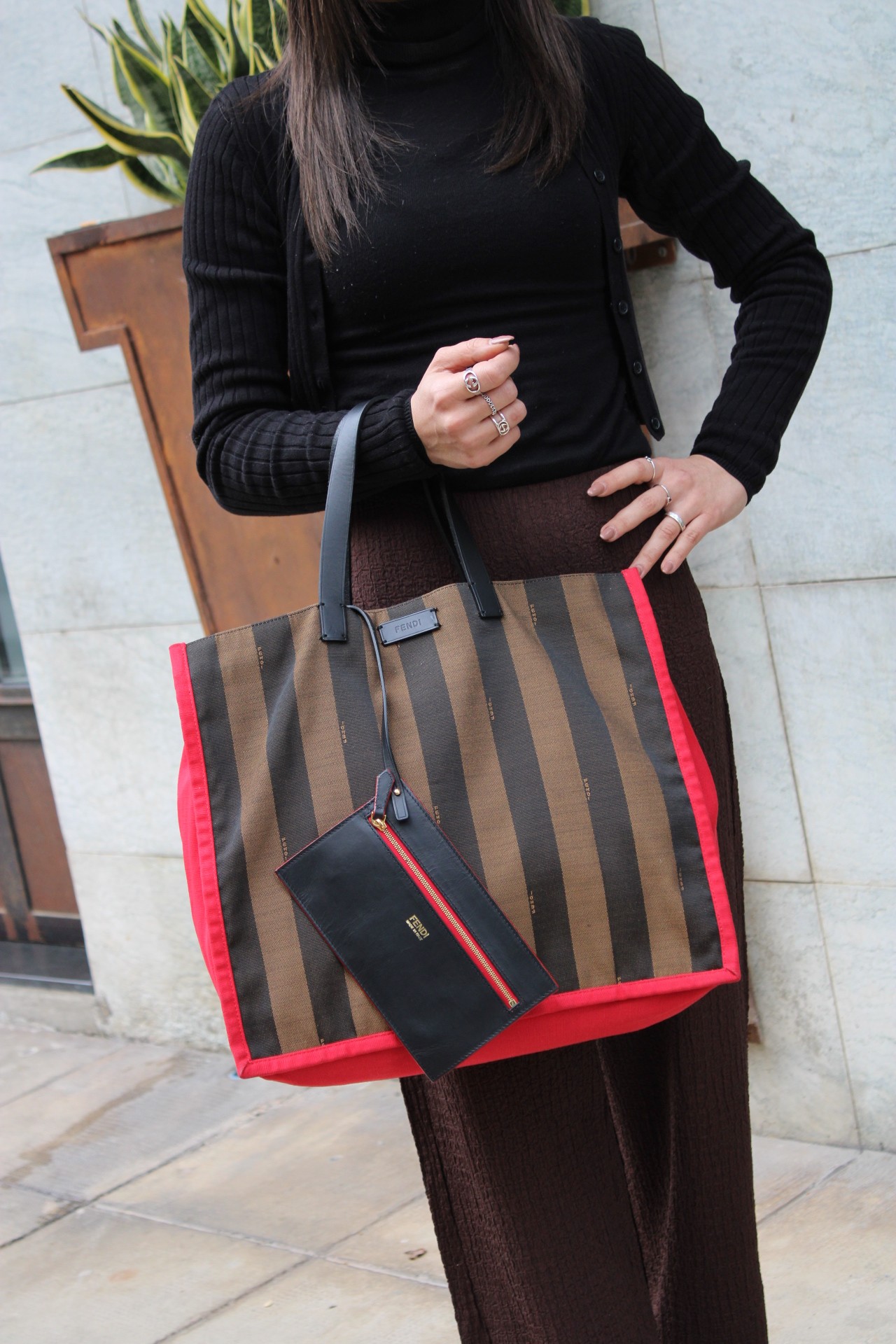 Borsa Fendi Pequin con pochette thumb