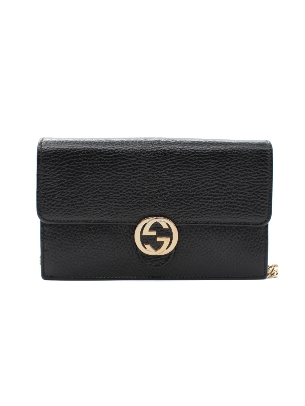Tracolla Gucci Interlocking in Pelle Martellata Nera thumb