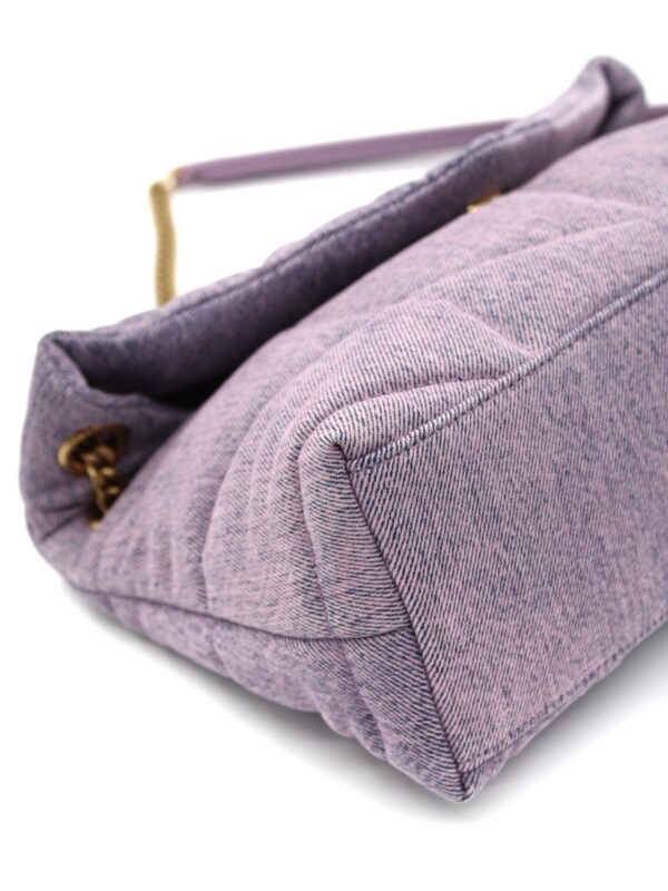Borsa Saint Laurent Puffer small in denim Lilla