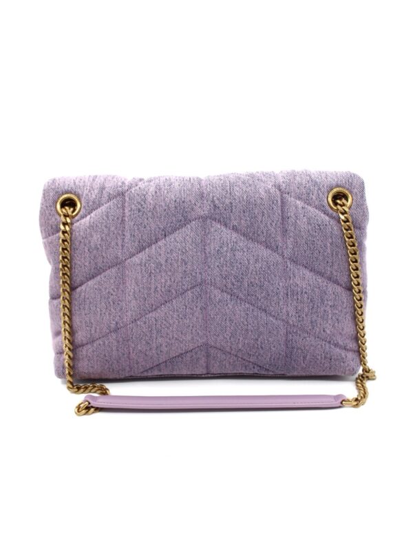 Borsa Saint Laurent Puffer small in denim Lilla